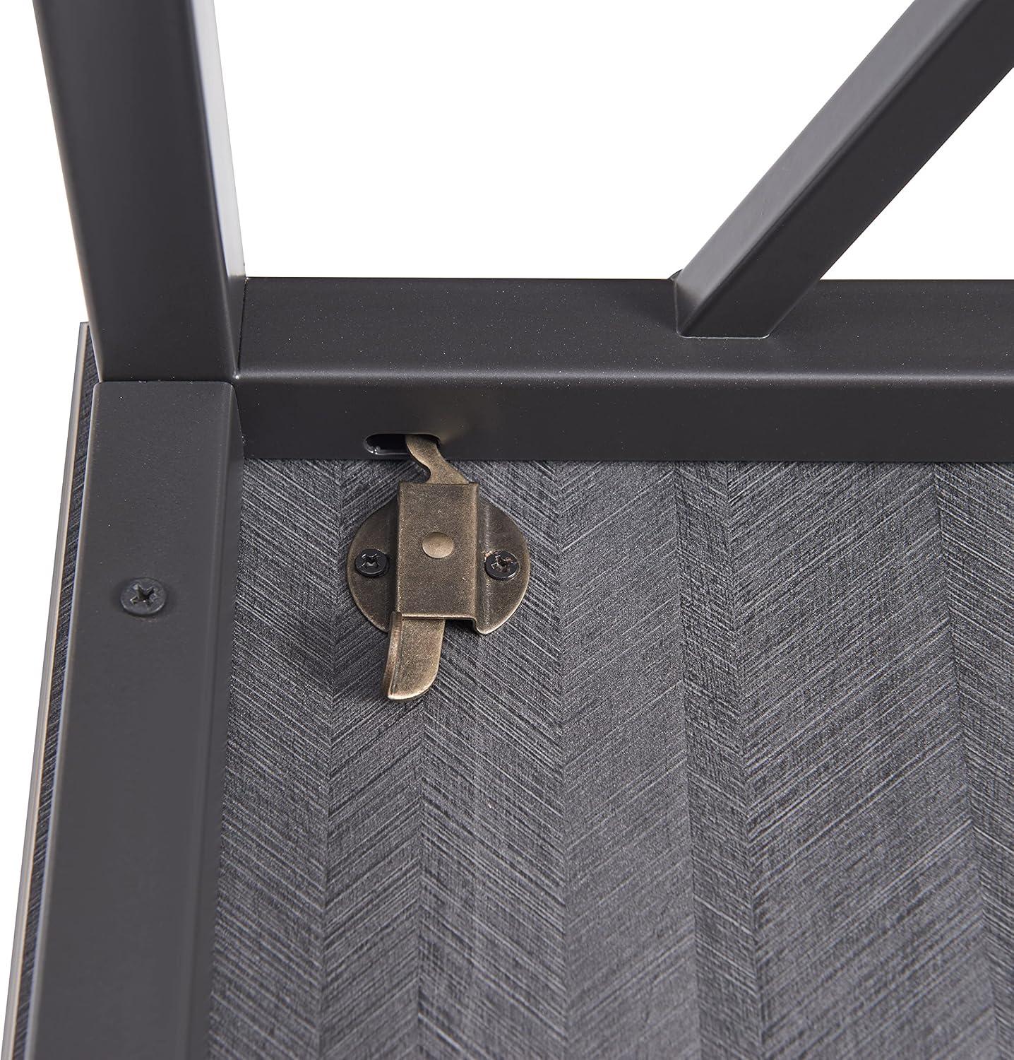 image:imageLeick Home Collapsible X Writing Computer Desk Space Saving for Bedroom Home Office Small Spaces Fully Assembled in Gray HerringboneMatte Black 70002BLKNK