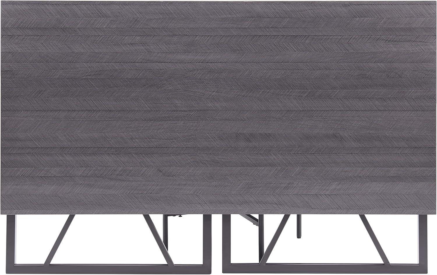 image:imageLeick Home Collapsible X Writing Computer Desk Space Saving for Bedroom Home Office Small Spaces Fully Assembled in Gray HerringboneMatte Black 70002BLKNK
