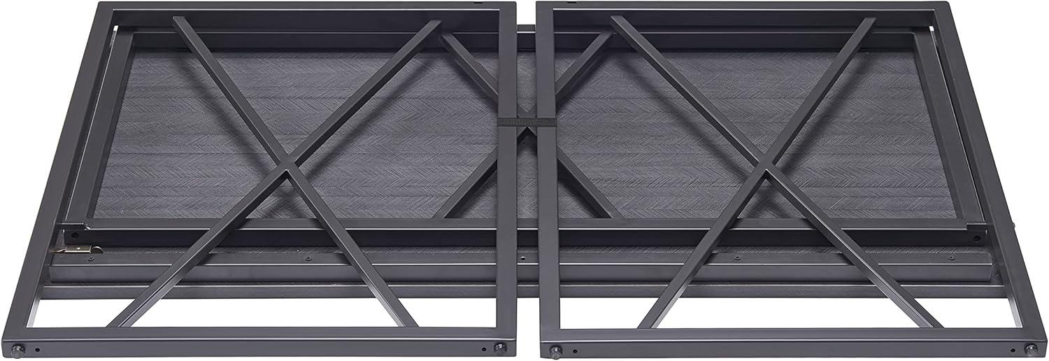 image:imageLeick Home Collapsible X Writing Computer Desk Space Saving for Bedroom Home Office Small Spaces Fully Assembled in Gray HerringboneMatte Black 70002BLKNK