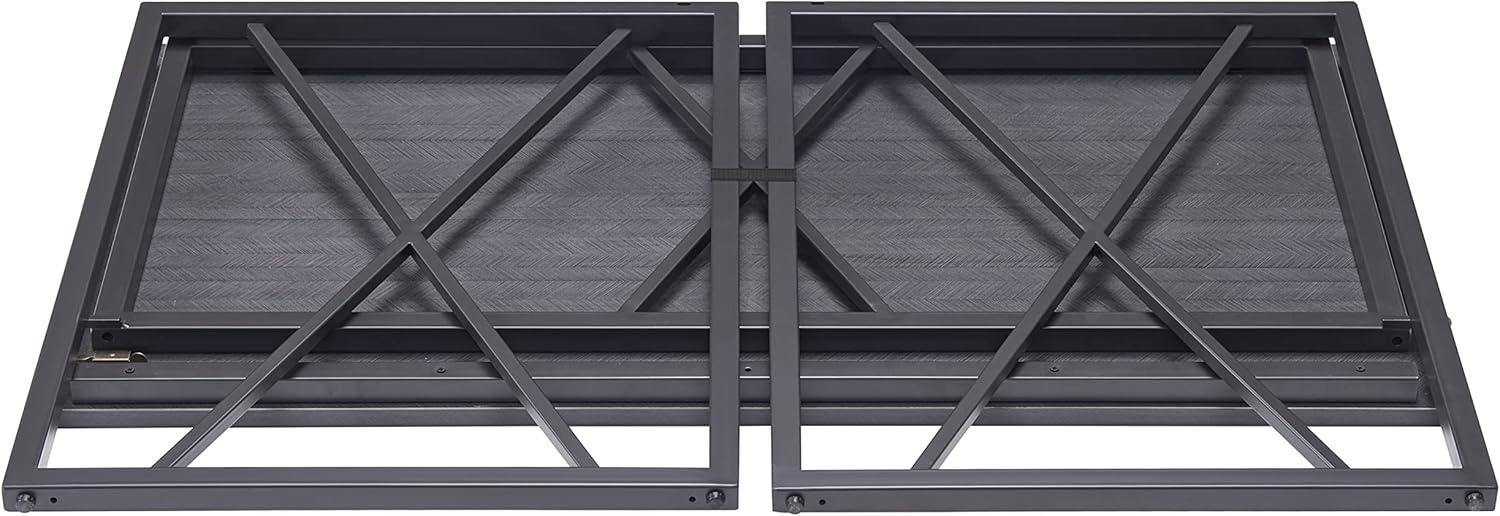 image:imageLeick Home Collapsible X Writing Computer Desk Space Saving for Bedroom Home Office Small Spaces Fully Assembled in Gray HerringboneMatte Black 70002BLKNK