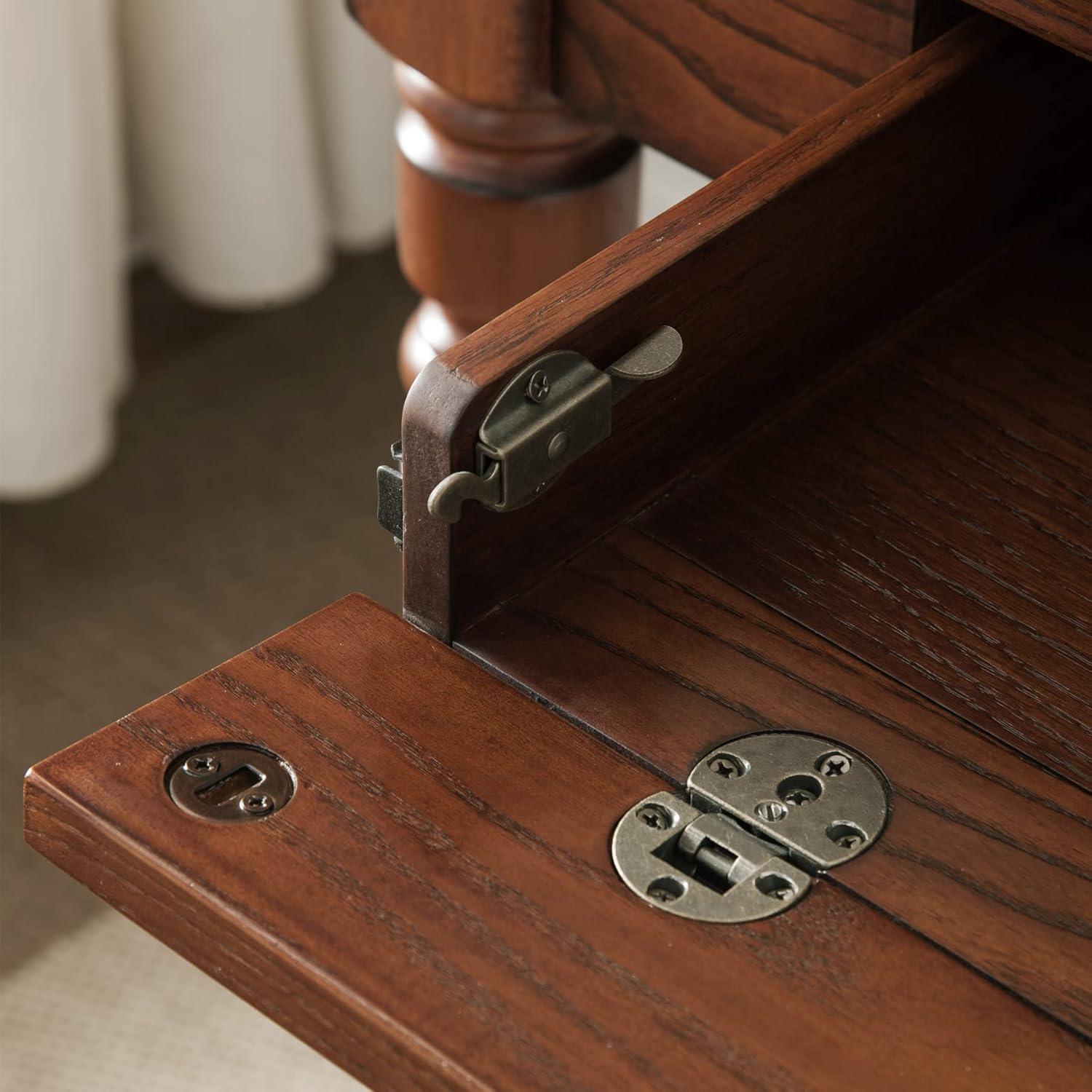 image:imageLeick Home Cottage White Turned leg Laptop Desk with Center Drawer WhiteMission Oak