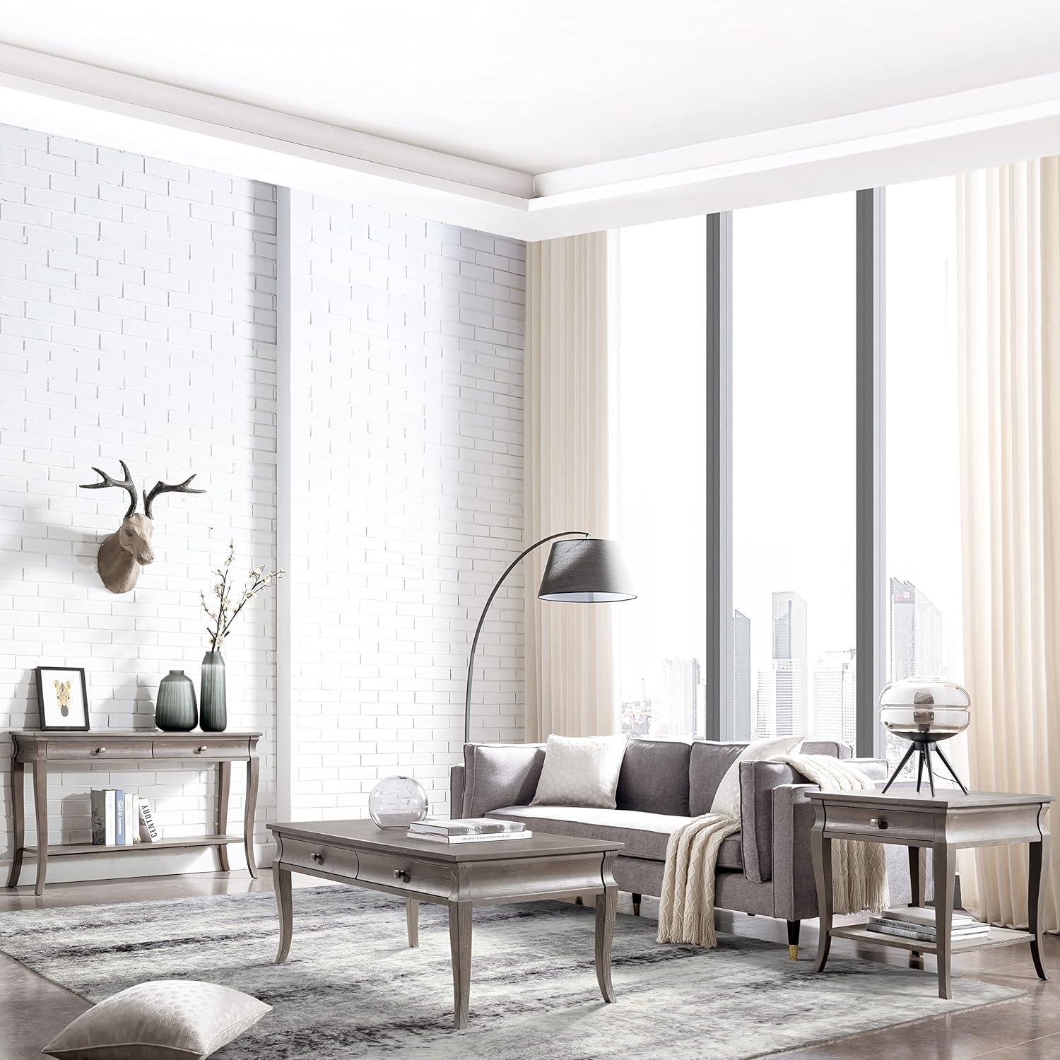 image:imageLeick Home Zielle Area Rug Soft Shag in Painterly Modern with Rug Pad Gray Living Room Bedroom Office Rectangle 53 x 77