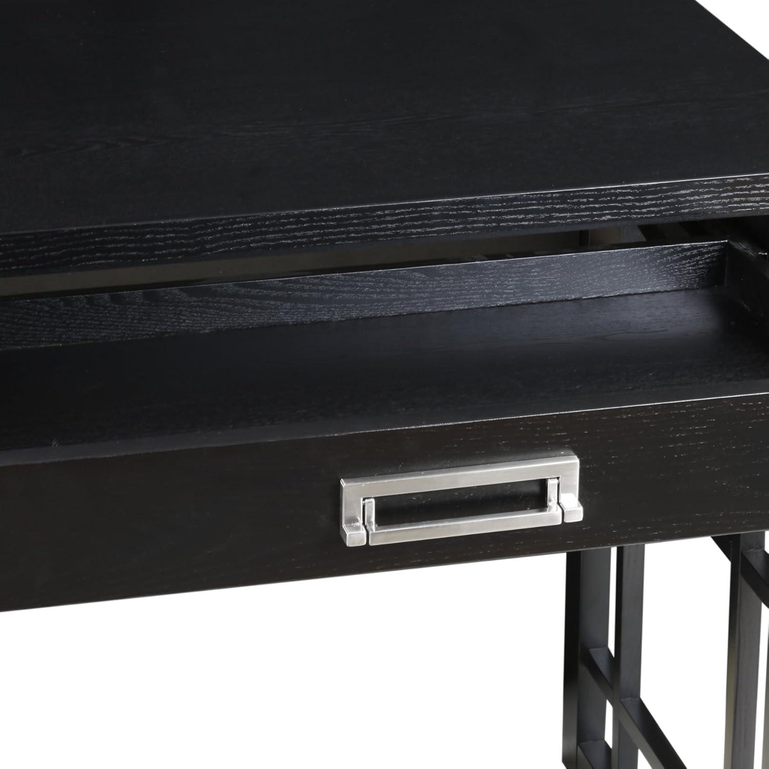 image:imageLeick Oak Drop Leaf ComputerWriting Desk BlackBlack