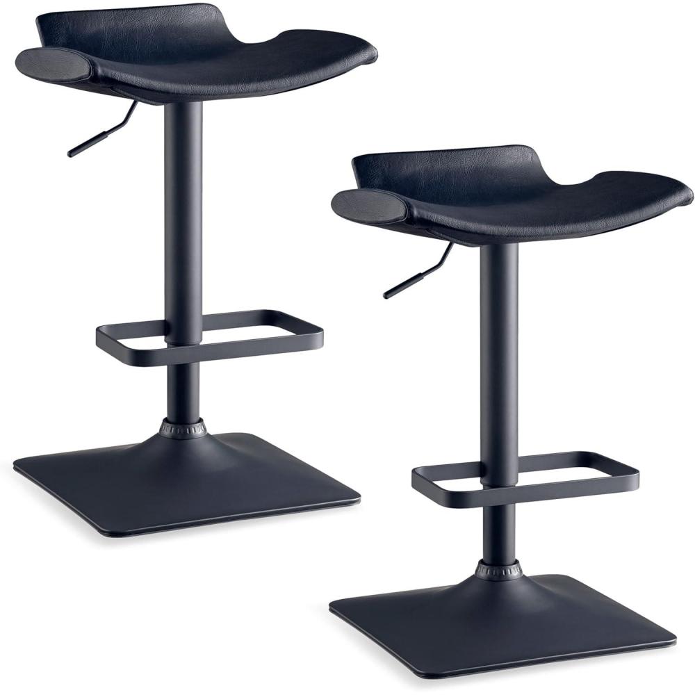 image:imageLeick Home 10138BL Adjustable Height Swivel Stool with Matte Black Base Set of 2 Black