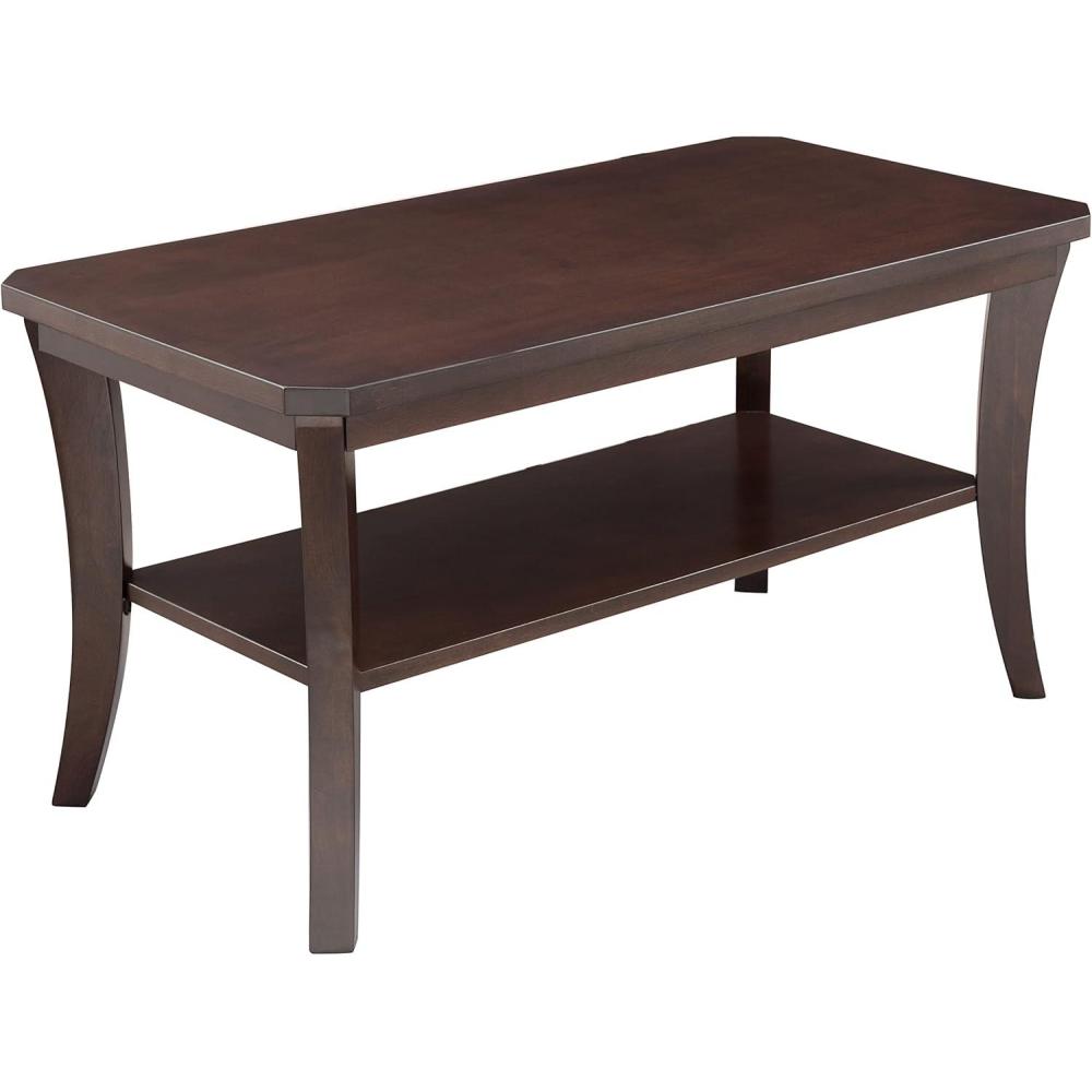 image:imageLeick Home 10303 Boa CondoApartment Coffee Table with Shelf Chocolate Oak