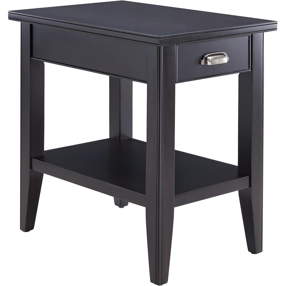 image:imageLeick Home 10506BK Laurent Chairside Table with Drawer and Display Shelf BlackBlack