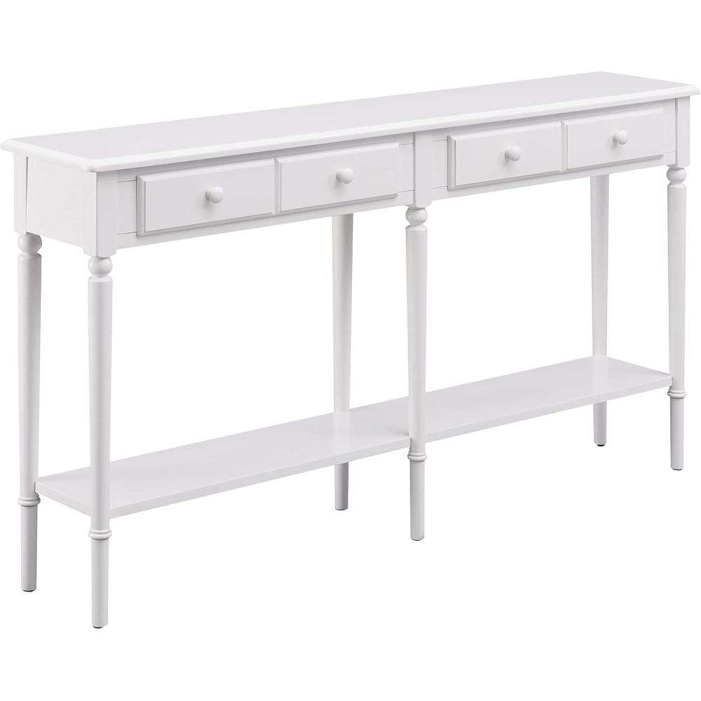 image:imageLeick Home 214445 Coastal Nightstand One Drawer Side Table with USBC Fast Charging Station ACUSB Charger and Shelf 2Pack Swan BlackOrchid White