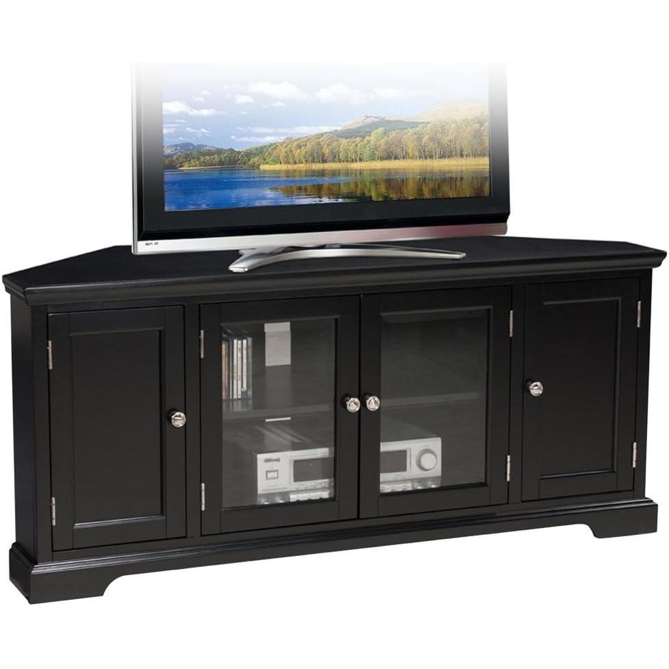 image:imageLeick Home 83386 Corner TV Stand with Enclosed Storage For 65 TVs Black