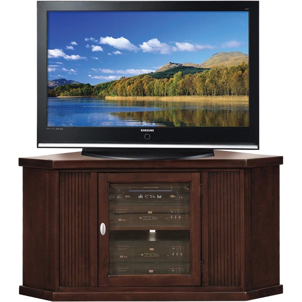 image:imageLeick Home 86285 One Door Corner TV Stand for 50 TVs Chocolate Cherry