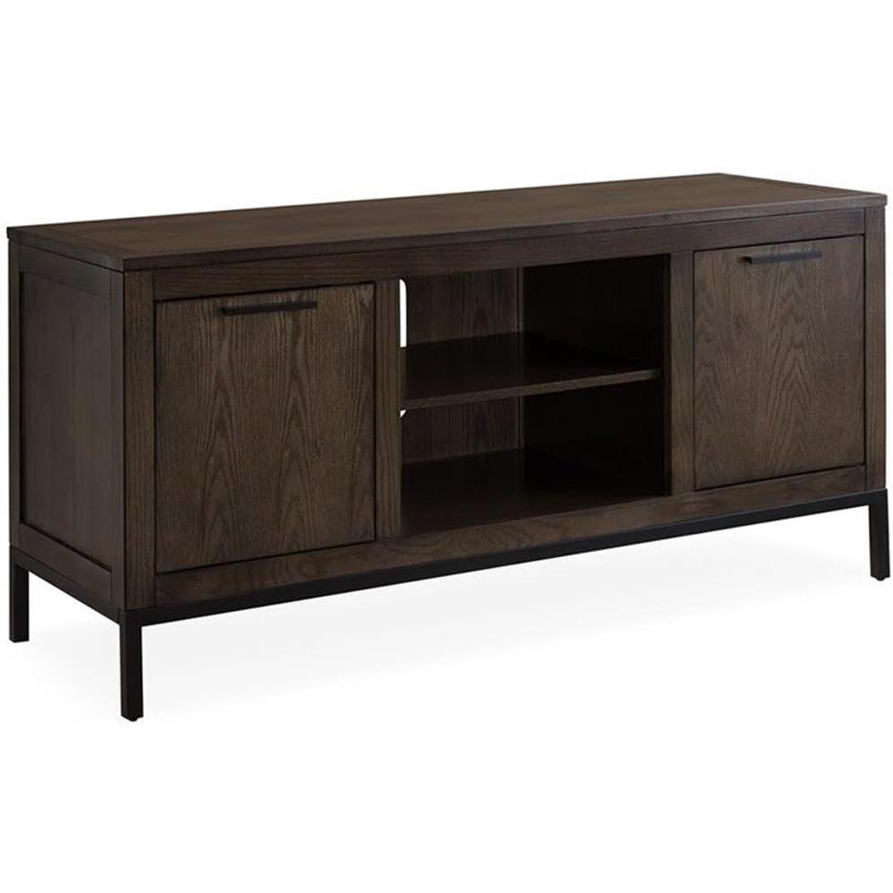 image:imageLeick Home 89650 Tableau Vintage Oak TV Console on Black Metal Base for 60 TVs Distressed RiverstoneDistressed Riverstone