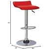 Leick Home 10042GR Adjustable Swivel Stool with Chrome Base, Set of 2, Gray