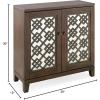 Leick Home 10083-WA Mirrored Diamond Filigree Hallstand/Entryway Table with Adjustable Shelf, Walnut(Walnut)
