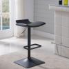 Leick Home 10138BL Adjustable Height Swivel Stool with Matte Black Base, Set of 2, Black