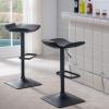 Leick Home 10138BL Adjustable Height Swivel Stool with Matte Black Base, Set of 2, Black