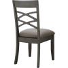 Leick Home 10184-GSMH Wood Double Cross Back Dining Chair, Set of 2, Graystone with Moss Heather Seat