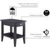 Leick Home 10506-BK Laurent Chairside Table with Drawer and Display Shelf, Black(Black)