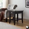 Leick Home 10506-BK Laurent Chairside Table with Drawer and Display Shelf, Black(Black)