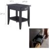 Leick Home 10506-BK Laurent Chairside Table with Drawer and Display Shelf, Black(Black)