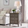 Leick Home 10506-BK Laurent Chairside Table with Drawer and Display Shelf, Black(Smoke Gray)