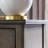 Leick Home 10506-BK Laurent Chairside Table with Drawer and Display Shelf, Black(Smoke Gray)