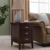 Leick Home 10508 Laurent Cabinet End Table with Top Drawer, Door and 2-plug AC/USB Outlet, Chocolate Cherry