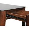 Leick Home 11132-GR Obsidian Black Glass Top Hall Console with Shelf, Gray(Chestnut)