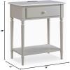 Leick Home 214445 Coastal Nightstand One Drawer Side Table with USB-C Fast Charging Station AC/USB Charger and Shelf, 2-Pack, Swan Black(Greige)