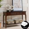 Leick Home 22033 Stratus Two Drawer Sofa Table with Shelf, Heartwood Cherry