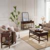 Leick Home 22033 Stratus Two Drawer Sofa Table with Shelf, Heartwood Cherry
