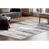 Leick Home 594614 Zielle Soft Shag Painterly Modern Rug Gray Living Room Bedroom Area Rug Rectangle 7’10” x 10′