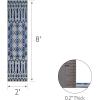 Leick Home 594929 Cusp Runner Gray with Blue Moroccan Pattern Indoor Outdoor Area Rug Runner 2’x8′