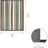 Leick Home 595017 Blithe Colorful Line Indoor Outdoor Area Rug Rectangle 3’x5′