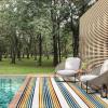 Leick Home 595025 Blithe Colorful Line Indoor Outdoor Area Rug Rectangle 4’x6′