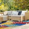 Leick Home 595181 Talipot Palm Indoor Outdoor Area Rug Rectangle 4’x6′