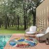 Leick Home 595207 Talipot Palm Indoor Outdoor Area Rug Round 5’3″