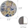 Leick Home 595272 Song Floral Indoor Outdoor Area Rug Round 5’3″