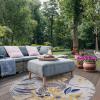 Leick Home 595272 Song Floral Indoor Outdoor Area Rug Round 5’3″