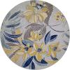 Leick Home 595272 Song Floral Indoor Outdoor Area Rug Round 5’3″