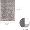 Leick Home 596205 Calian Vintage Multicolor Patchwork Boho Chic Faded Living Room Bedroom Area Rug Rectangle 5’3″ x 7’7″