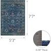 Leick Home 596320 Laraline Vintage Turkish Medallion Collage Faded Turquoise Living Room Bedroom Area Rug Rectangle 5’3″ x 7’7″