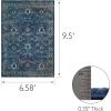 Leick Home 596338 Laraline Vintage Turkish Medallion Collage Faded Turquoise Living Room Bedroom Area Rug Rectangle 6’7″ x 9’6″