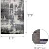 Leick Home 596387 Allerick Vintage Monochromatic Abstract Gray Living Room Bedroom Dining Room Area Rug Rectangle 5’3″ x 7’7″