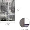 Leick Home 596403 Allerick Vintage Monochromatic Abstract Gray Living Room Bedroom Dining Room Area Rug Rectangle 7’10” x 10′