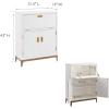 Leick Home 70005 Mixed Metal and Wood Drop Down Hideaway Top Desk, White/Gold