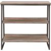 Leick Home 70007-ROBLK Mixed Metal and Wood Stepped Tier Bookshelf, Roughsawn Oak/Gunmetal Gray
