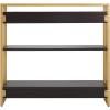 Leick Home 70008-BLKGD Mixed Metal and Wood Slatted Bookshelf, Black/Gold