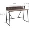 Leick Home 70010-ROGM Fletcher 44″ L x 23.75″ W/D Ready-to-Assemble Contemporary Single-Shelf Cable Management Writing Desk for Home Office, Craft Room, Gaming, Roughsawn Oak/Gunmetal(Roughsawn Oak/ Gunmetal)