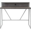 Leick Home 70010-ROGM Fletcher 44″ L x 23.75″ W/D Ready-to-Assemble Contemporary Single-Shelf Cable Management Writing Desk for Home Office, Craft Room, Gaming, Roughsawn Oak/Gunmetal(Grey)