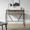 Leick Home 70010-ROGM Fletcher 44″ L x 23.75″ W/D Ready-to-Assemble Contemporary Single-Shelf Cable Management Writing Desk for Home Office, Craft Room, Gaming, Roughsawn Oak/Gunmetal(Roughsawn Oak/ Gunmetal)