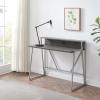 Leick Home 70010-ROGM Fletcher 44″ L x 23.75″ W/D Ready-to-Assemble Contemporary Single-Shelf Cable Management Writing Desk for Home Office, Craft Room, Gaming, Roughsawn Oak/Gunmetal(Grey)